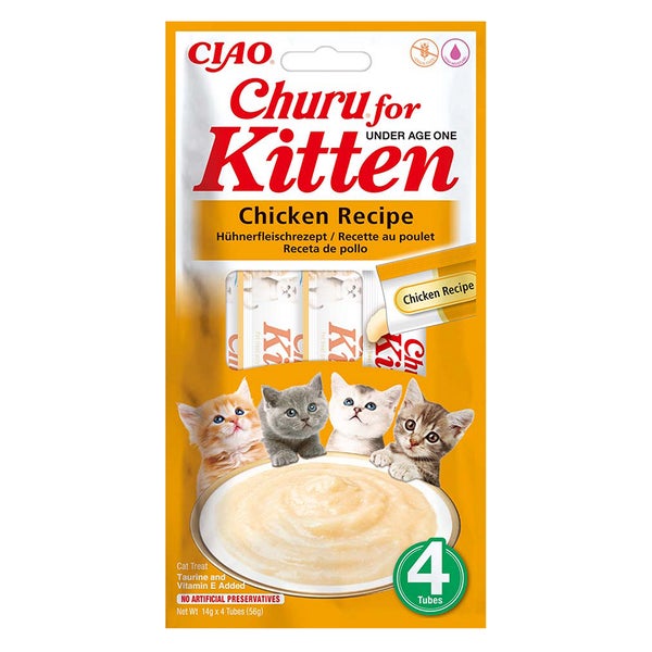 INABA Churu Kitten Chicken 4x14 g Hühnerleckerli für Kätzchen 0,056 kg