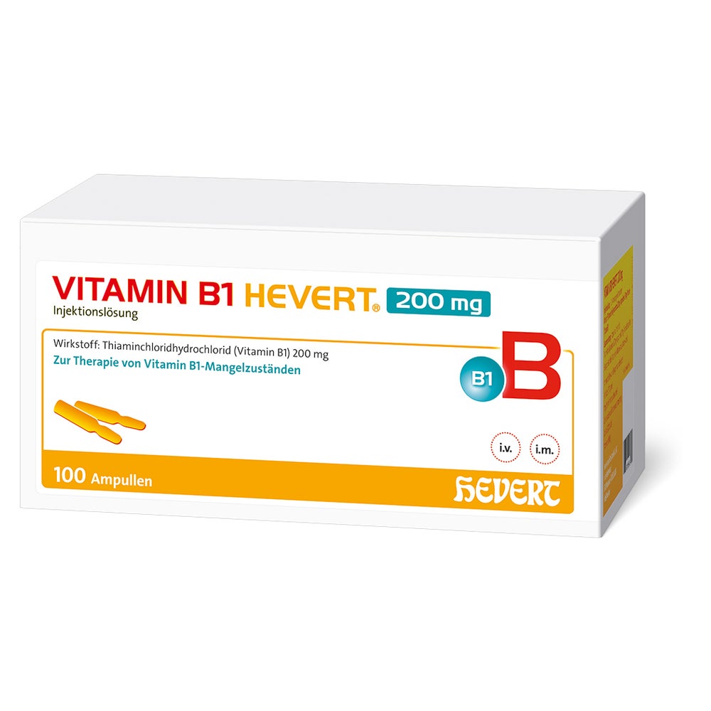 Vitamin B1 Hevert 200 Mg Injektionslösung Amp. 100X2 ml