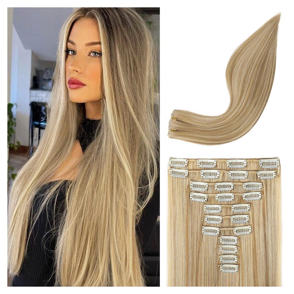 Clip in Extensions 24 Inch (Pack of 11) Dunkelblond mit Strä 1 St