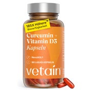 VETAIN Kurkuma Vitamin D3 Kapseln - Mizellares Curcumin 60 St