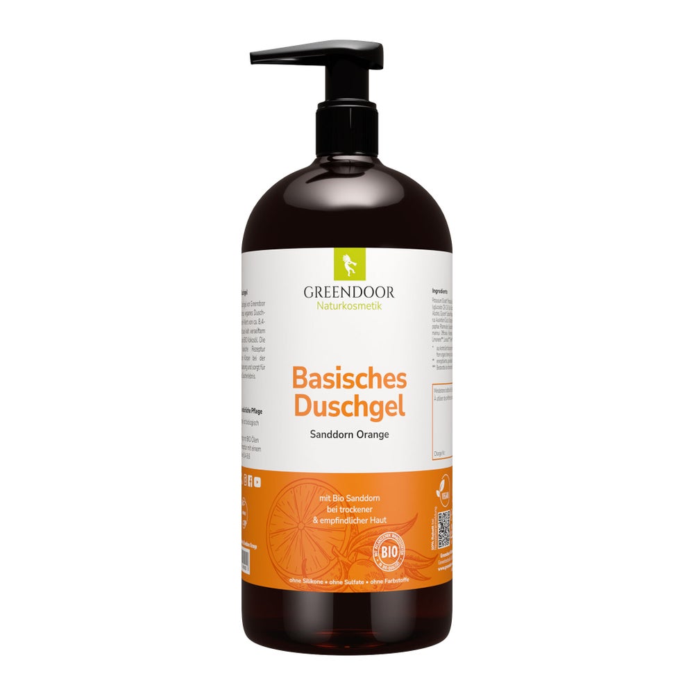 GREENDOOR Basisches Duschgel XL Sanddorn Orange 500 ml