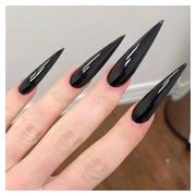 24 Stück Schwarze Stiletto Lang Glänzende Press on Nägel Ges 1 St
