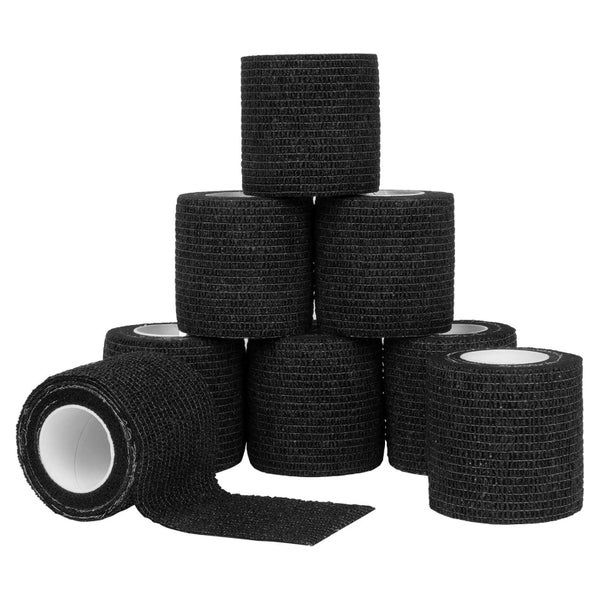ACWOO Selbstklebender Verband 8 Rollen Schwarz 5cmx4.5m 1 St