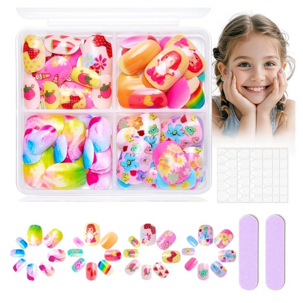 Klebenägel 96PCS kurz Kinder 4farbig Blumen Geleekleber Moti 1 St