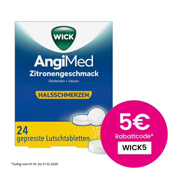 Wick Angimed Zitronengeschmack 5 Mg/1 Mg Lutschtabletten 24 St