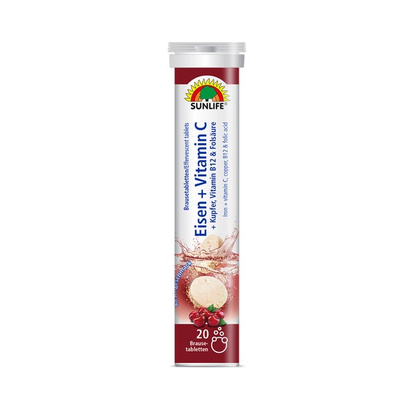 SUNLIFE® Eisen und Vitamin C Brausetabletten Kirsche 86 g