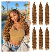 Crochet Braids 6 Packs Deep Wave Synthetik 55cm 30# Helles A 1 St