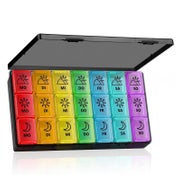 Yaklim Tablettenbox 7 Tage 3 Fächer, schwarz