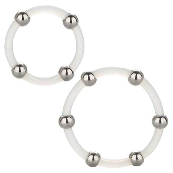 Calexotics - Penisring-Set - Silikonringe mit Stahlperlen 1 St