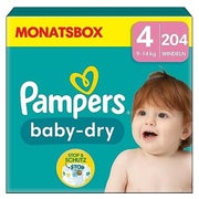 Pampers Baby-Dry Größe 4, 204 Windeln, 9kg - 14kg 1 St