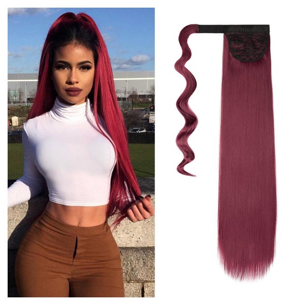 Pferdeschwanz Extensions Clip in Synthetik Haare Zopf 55 cm 1 St