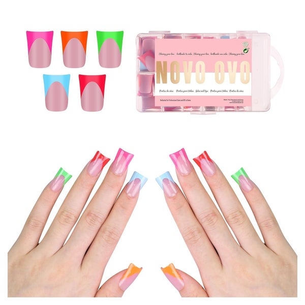 Nagelverlängerung Short French Tip Duck Nail Tips Mix Color 1 St