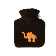 Kinder-Wärmflasche 0,6 l mit Bezug Fleece braun Elefant