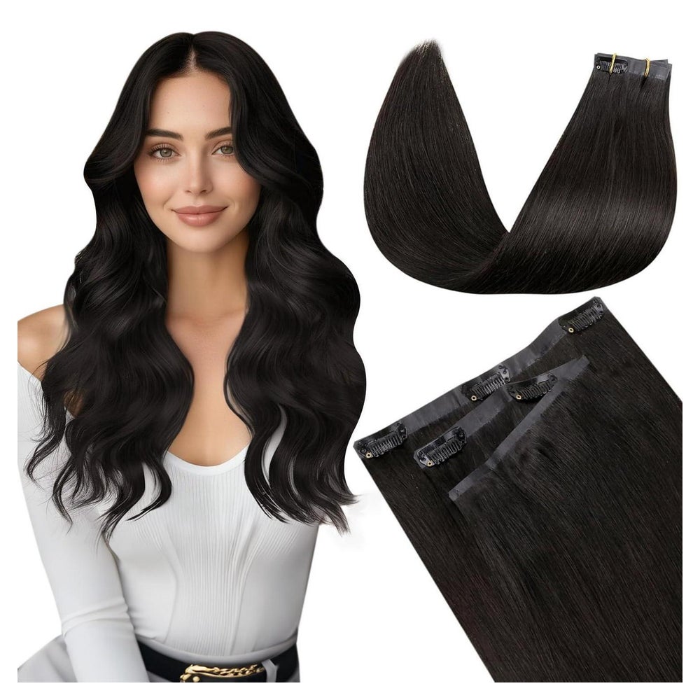 Clip in Extensions Echthaar schwarz 55cm 55cm-7PCS 1.1#1-Inv 1 St