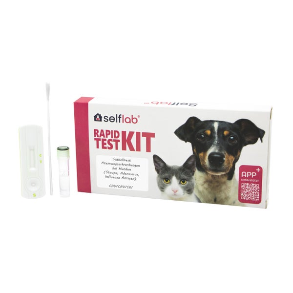 selflab Schnelltest Atemwegserkrankungen bei Hunden - Staupe, Adenovirus, Influenza Antigen 1 St