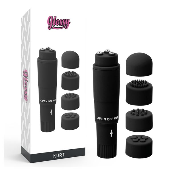 GLOSSY - Mini-Massagevibrator mit Aufsätzen 1 St