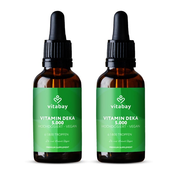 DEKA Öl 5000 IE Vitamin D3+K2+A+E 1800 Tropfen 120 ml