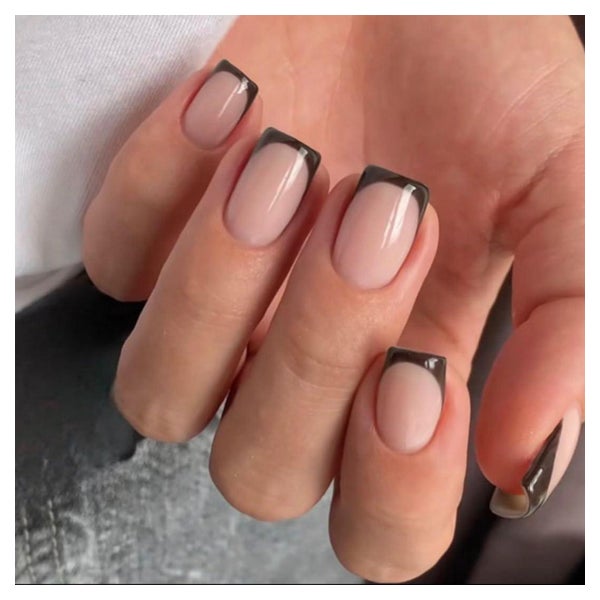 Fingernägel Press On Soft Gel French Tip 30 Stück Kurz Eckig 1 St