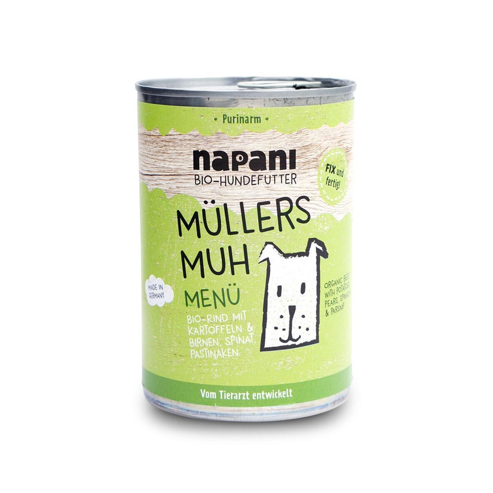 Bio Menü für Hunde Müllers Muh mit Rind und Kartoffeln 400 g