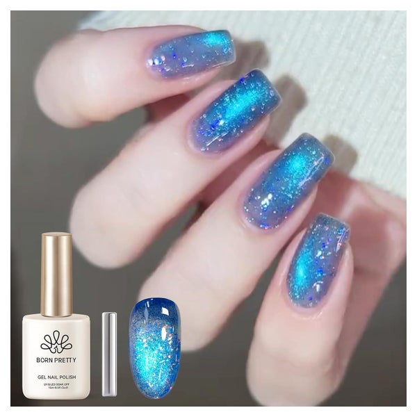 Nagellack Gel Magnetic Aurora Blau Glitzer Insel der Besinnu 1 St