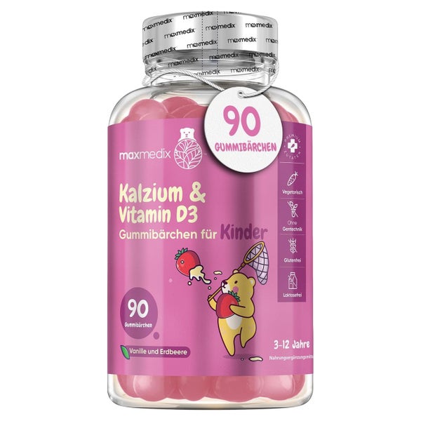 maxmedix Calcium & Vitamin D3 Gummibärchen für Kinder 90 St