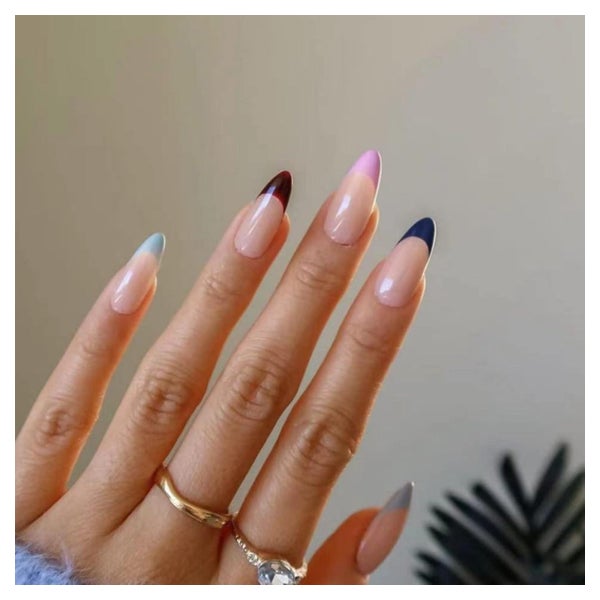 Kunstnägel 24 Stück Stiletto Kurz Pastel French pastel&amp;g 1 St