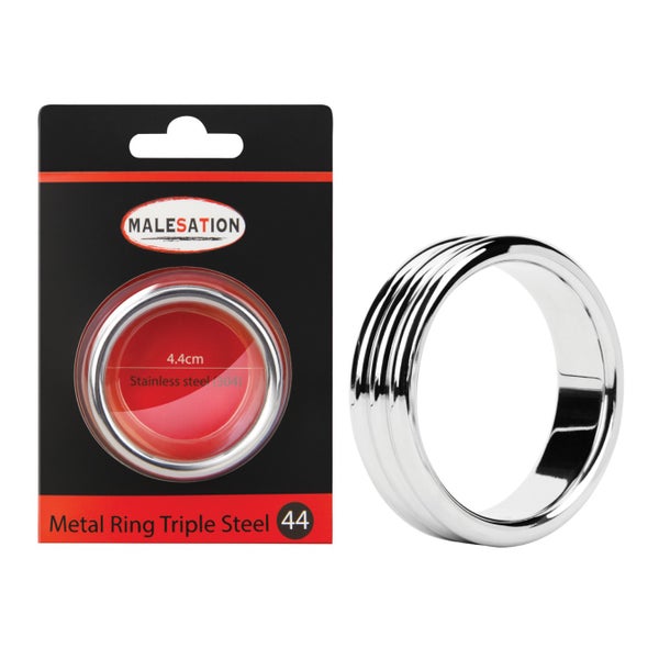 MALESATION - Penisring 3-fach Stahl 1 St