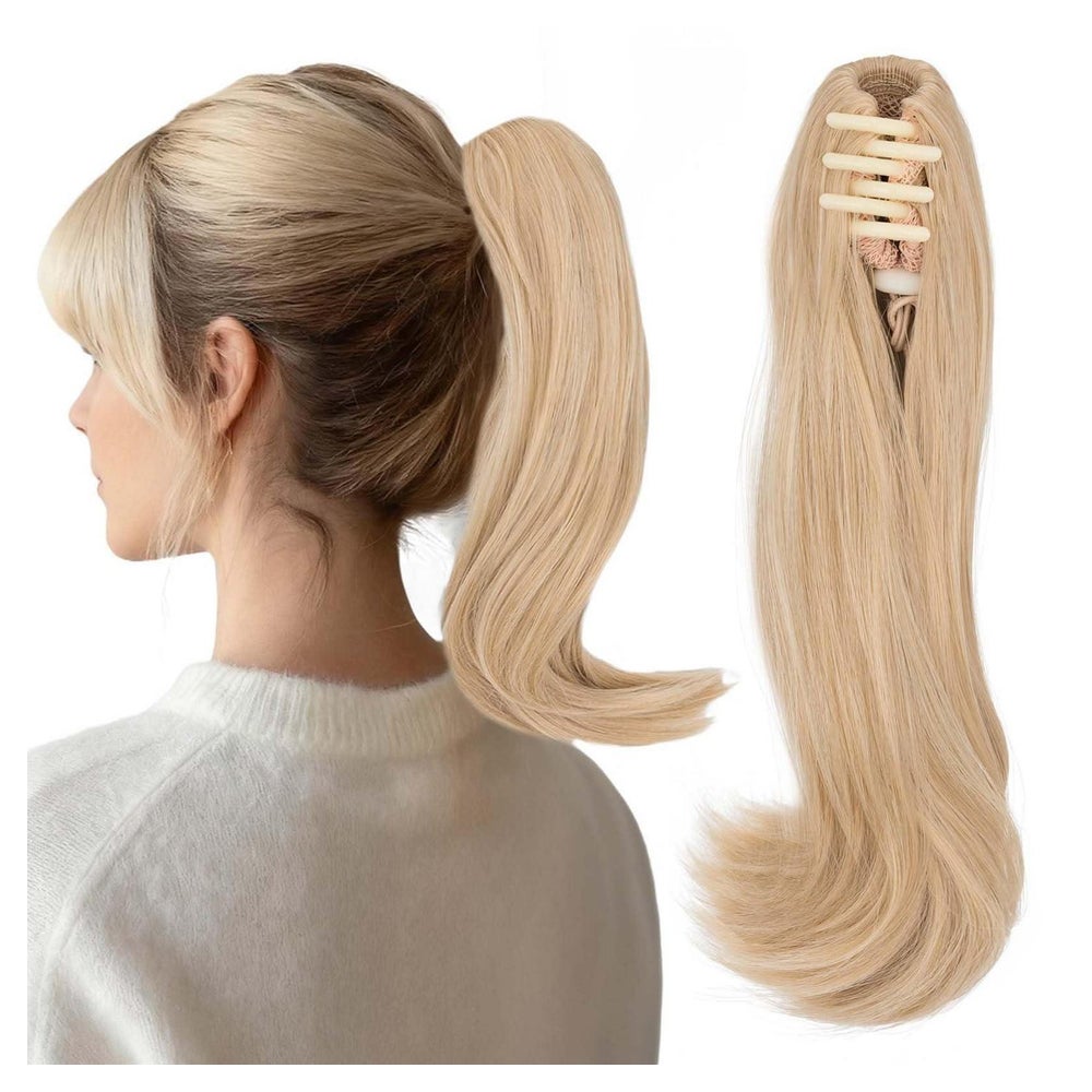 Pferdeschwanzverlängerung Haarteil 30 CM Dunkelblond mix Blo 1 St