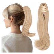 Pferdeschwanzverlängerung Haarteil 30 CM Dunkelblond mix Blo 1 St