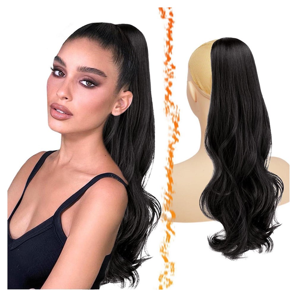 Pferdeschwanz Haarteil Wellig Kordelzug Comb Clip 50 cm Schw 1 St