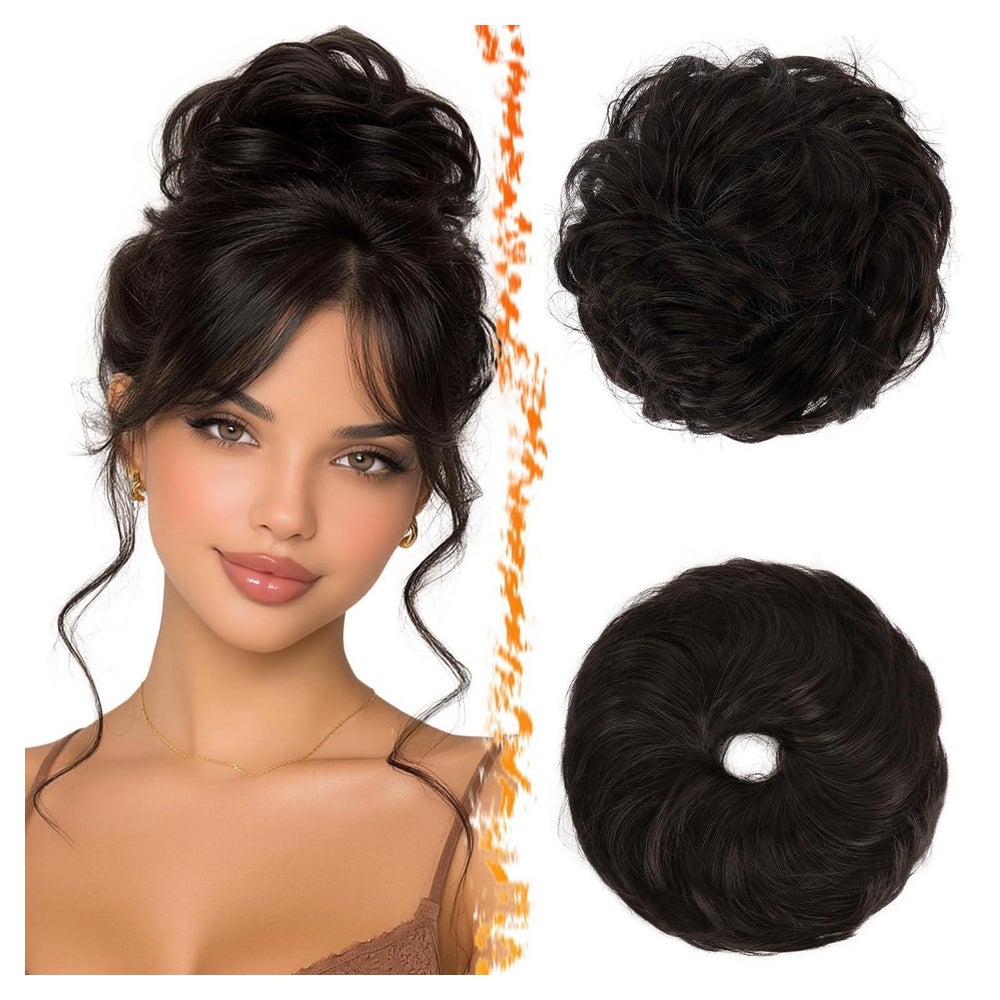 Haarteil Messy Bun Dutt Haargummi Extensions Damen Dunkles B 1 St