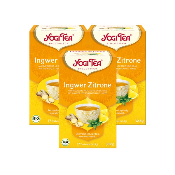 Yogi Tea - Ingwer Zitrone Bio Gewürztee | 3 x 30,6g 3x17 St