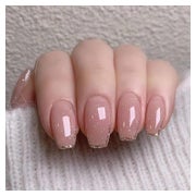 Kunstnägel 24 Aufkleben Mittel Sarg French Acryl Nude Pink G 1 St