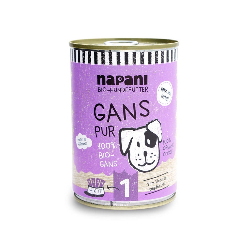 Bio-Dosenfutter für Hunde, Gans pur 400 g