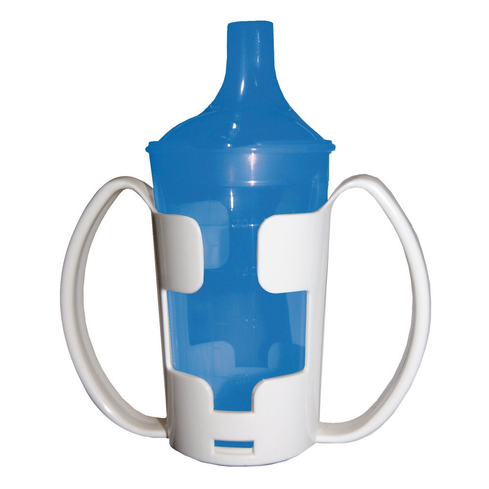 Trinkbecher mit Tee- und Breiaufsatz, Kurzes Mundstück Blau