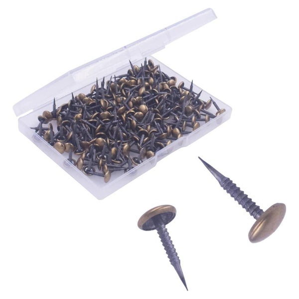 OMOTOOL Antike Polsternägel, 200 Stk., Messing beschichtet, für Möbel & Handwerk