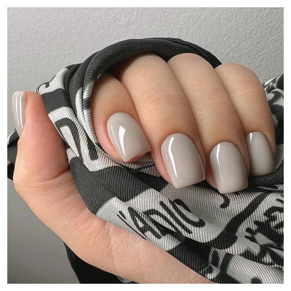 24 Stück Grey Einfarbig Eckig Künstliche Nägel Aufkleben Lan 1 St