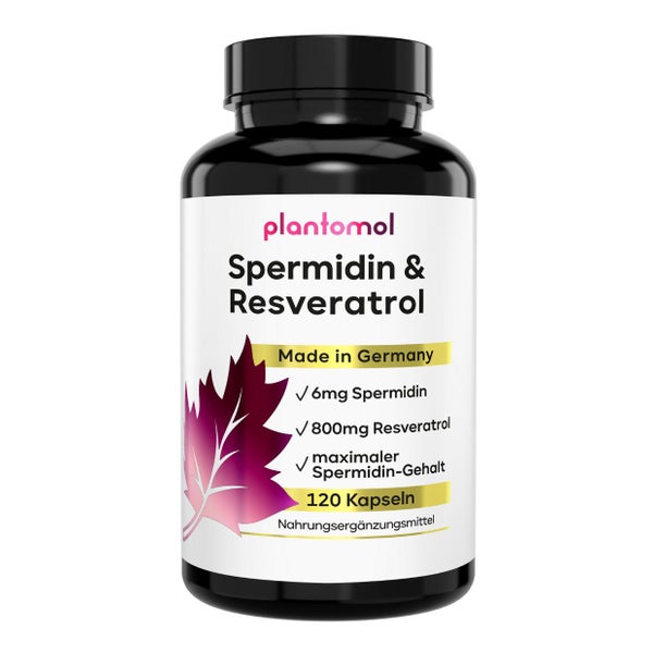 plantomol® 6mg Spermidin + 800mg Trans-Resveratrol pro Tag