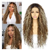 Perücke lockig Lacefront synthetisch 13x3 26inch Frauen Ombr 1 St