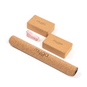 Myga Komplettes Kork-Yogamatten-Set - Rosa 1 Set