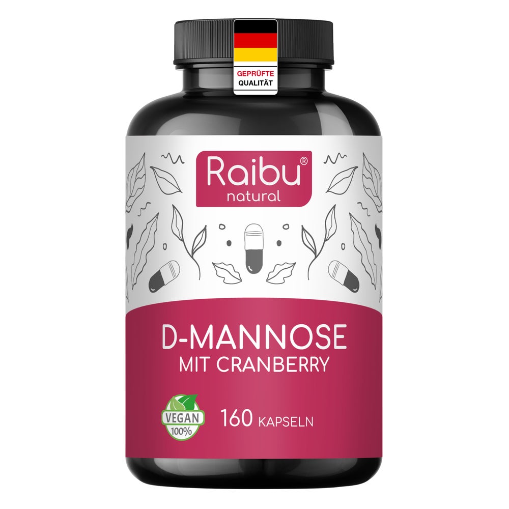 D-Mannose Kapseln mit Cranberry, Hochdosiert - RAIBU 160 St