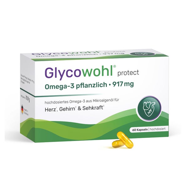 GLYCOWOHL Omega-3 Kapseln 917 mg vegan + DHA + EPA 60 St