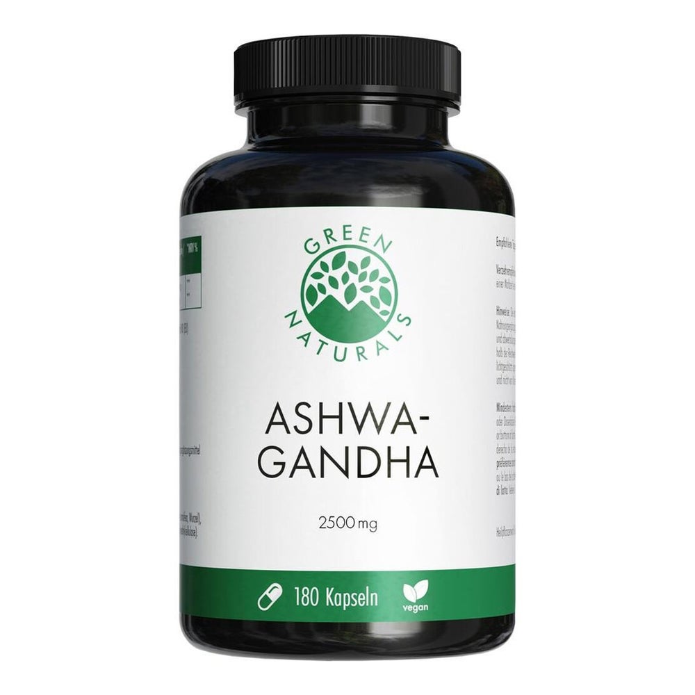 GREEN NATURALS Ashwagandha 2500 mg Hochdosis vegan 180 St