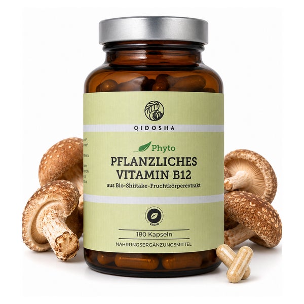 QIDOSHA Pflanzliches Vitamin B12 aus Bio Shiitake-Extrakt 180 St