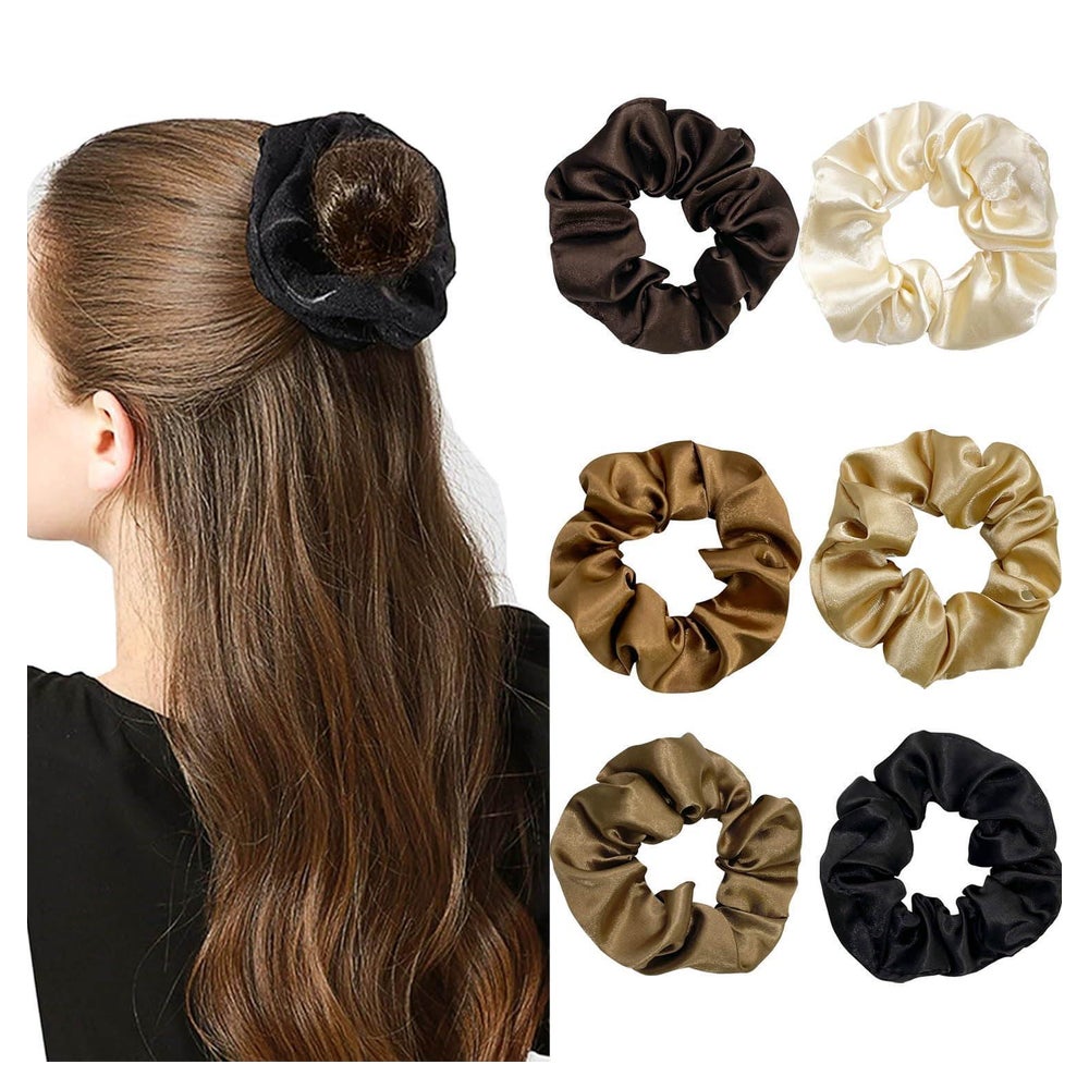 6 Stück Premium Seide Scrunchies Haargummis Damen Haarschmuc 1 St