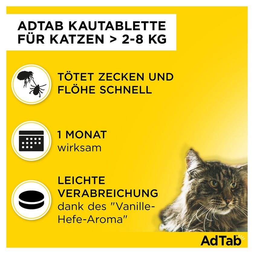 AdTab 48 mg Kautabletten Katzen >2-8 kg 3 St