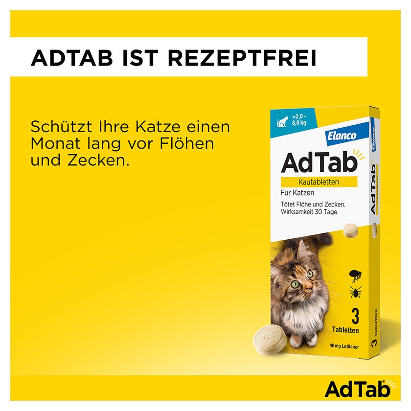 AdTab 48 mg Kautabletten Katzen >2-8 kg 3 St