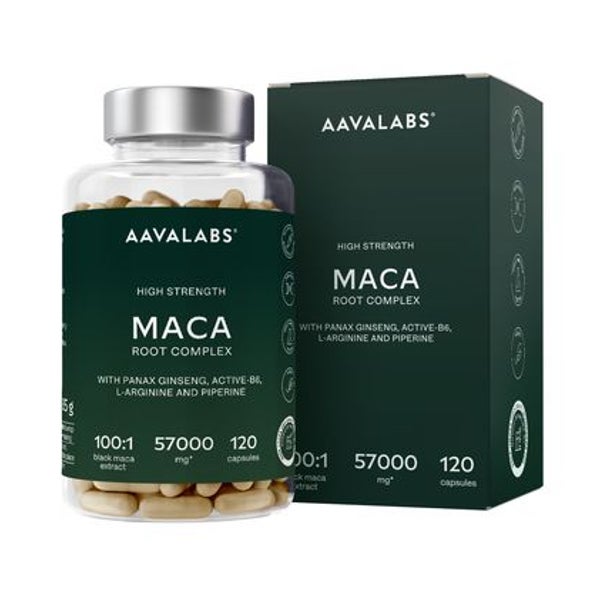 Aavalabs Maca Root 57.000 mg, 100:1 + 10:1 Extrakte 120 St