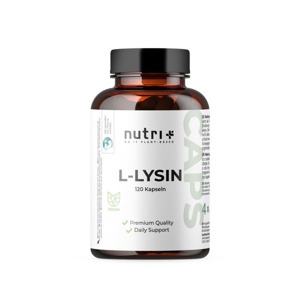 nutri+ L-Lysin Kapseln - vegan hochdosiert - 120 Caps 120 St