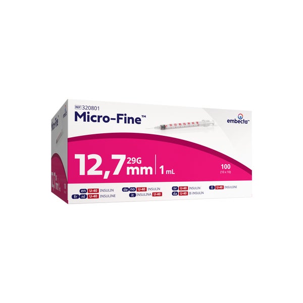 Micro-fine Insulinspritze U40 12,7 Mm 100 St